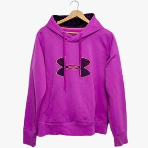 Under Armour Cold Gear Semi Fitted Pullover Hoodie Sweatshirt Womens Size Large